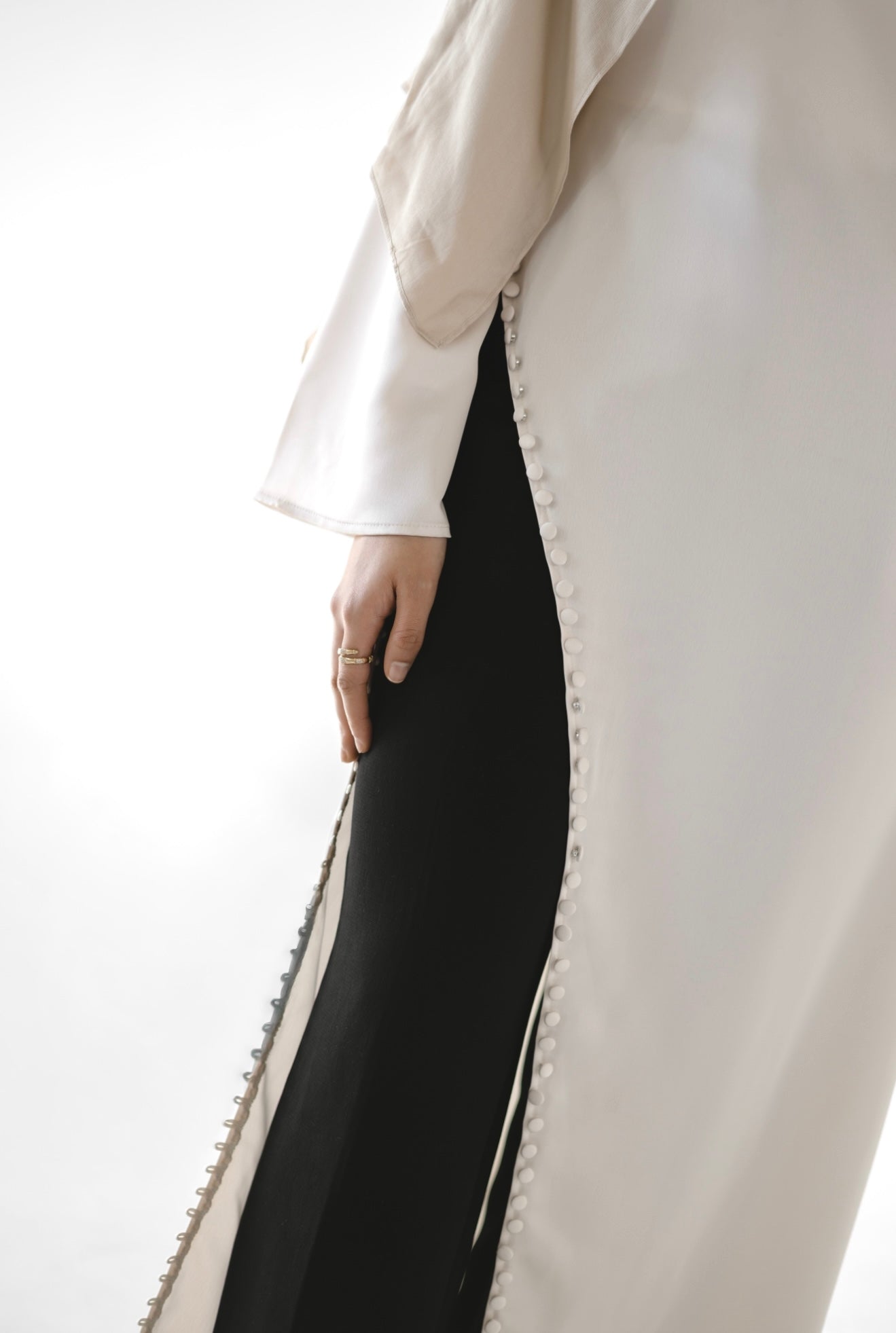 LAYL Asymmetrical Top - Ivory Silk