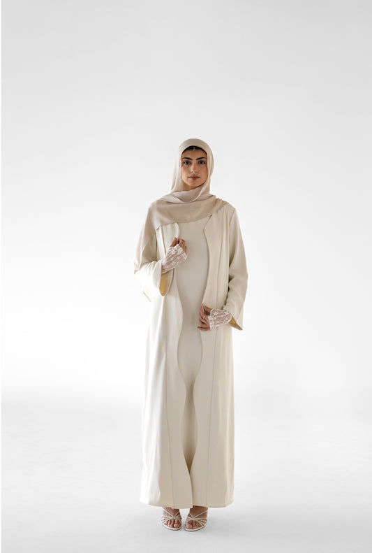 NOOR 2-PCS Abaya Set - Cream
