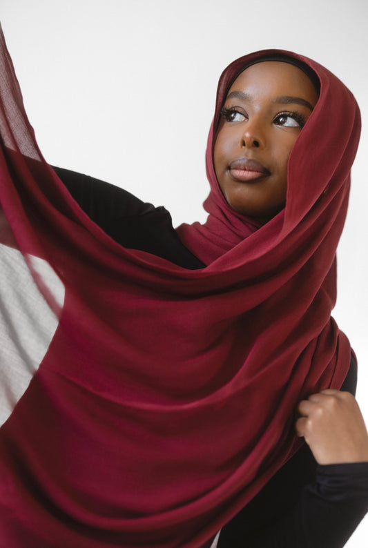 Premium Modal Hijab - Cherry Cola