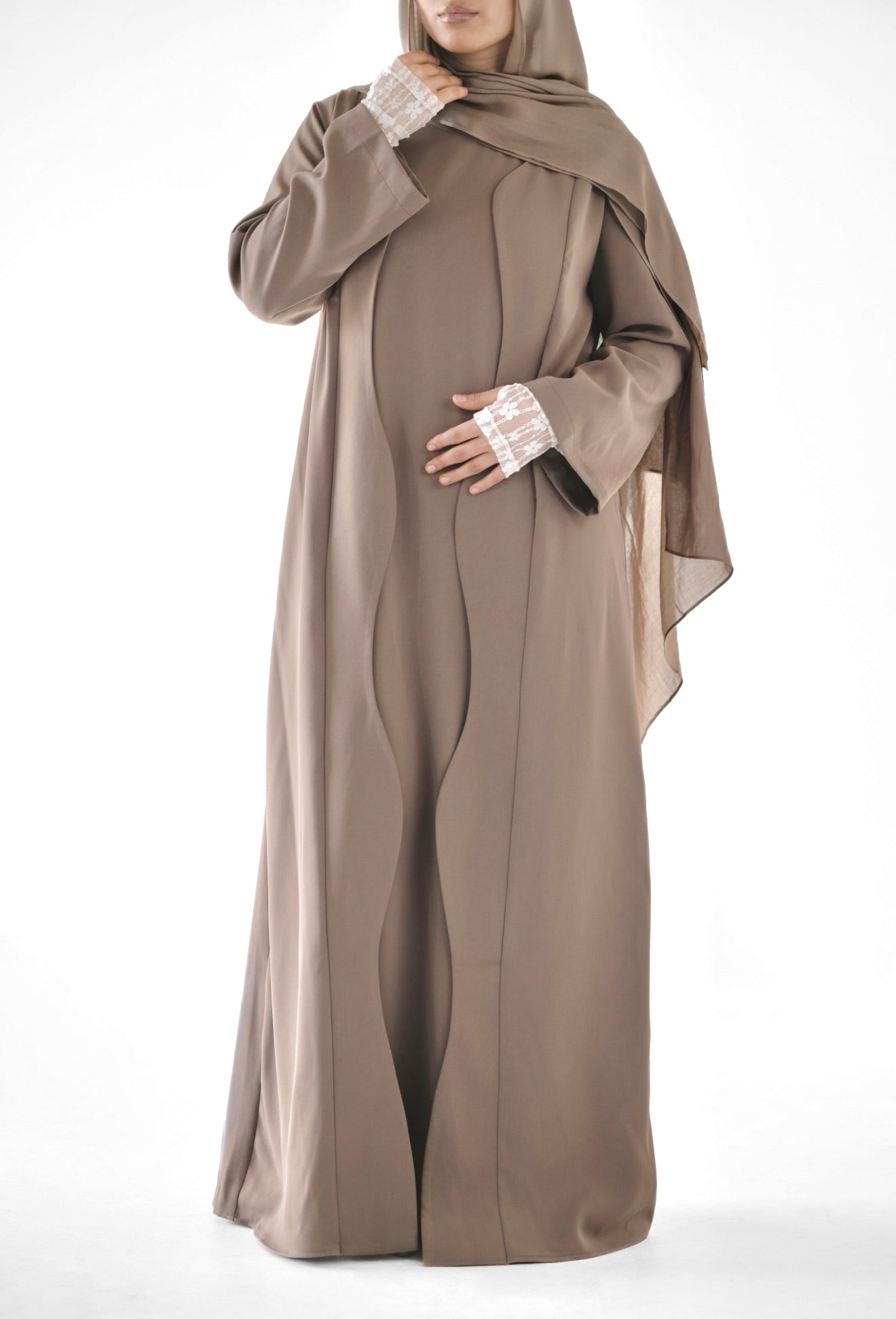 NOOR 2-PCS Abaya Set - Deep Truffle