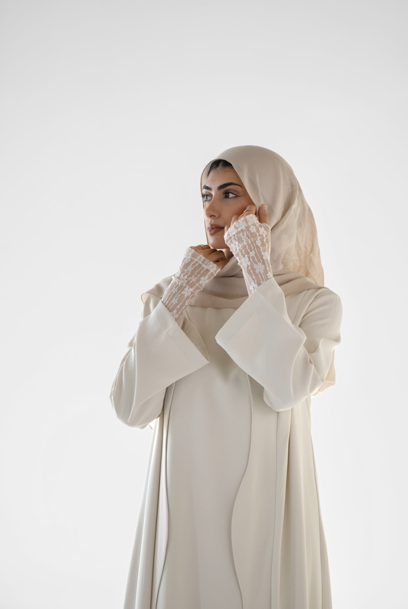 NOOR 2-PCS Abaya Set - Cream