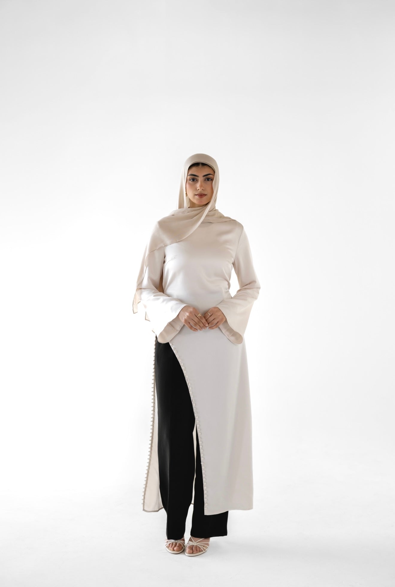 LAYL Asymmetrical Top - Ivory Silk