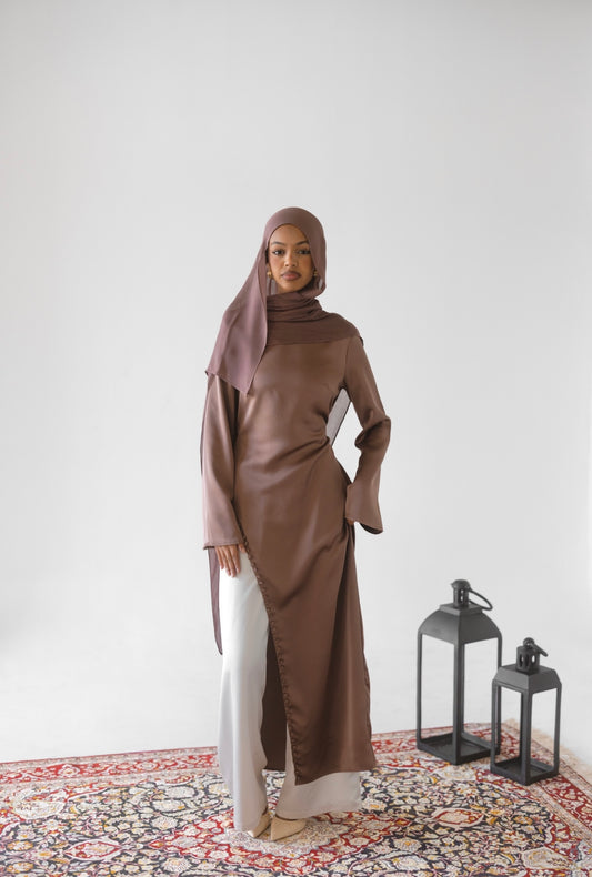 LAYL Asymmetrical Top - Mocha Dune