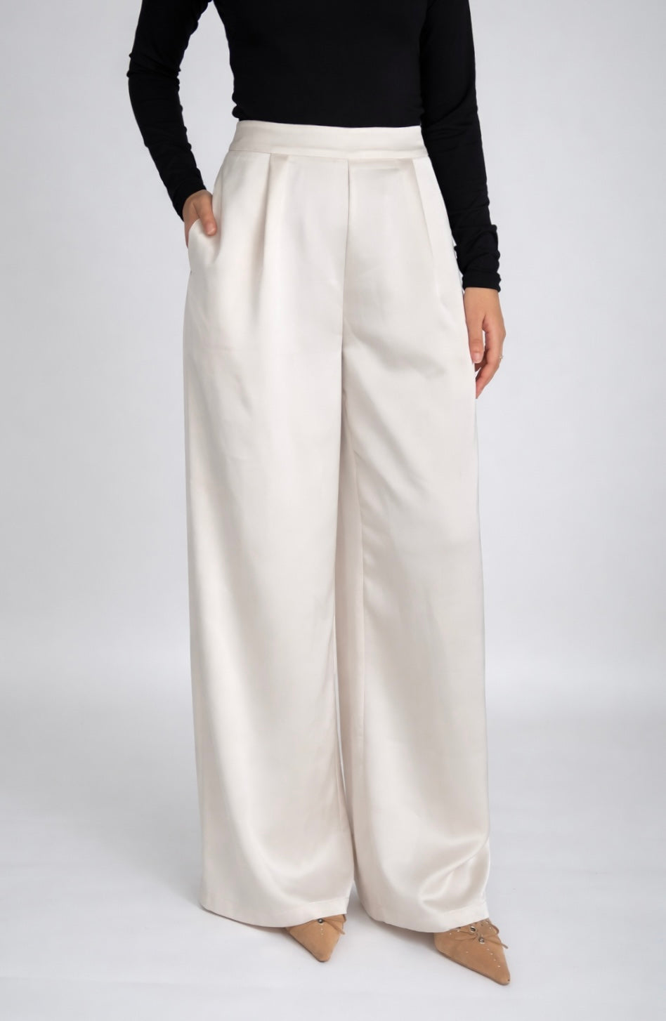 LAYL Trousers - Ivory Silk